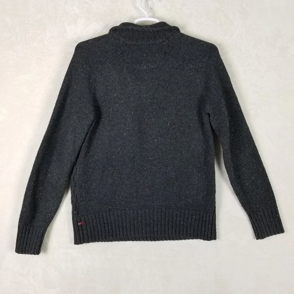 Banana Republic Sweater Mens Large Charcoal Grey Heritage Toggle Wool Blend 173s